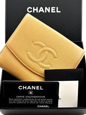 Chanel Wallet Coco Stitch Caviar Hook Bifold BE